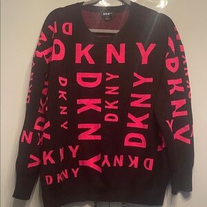 DKNY Men's Sweater in Black and Pink